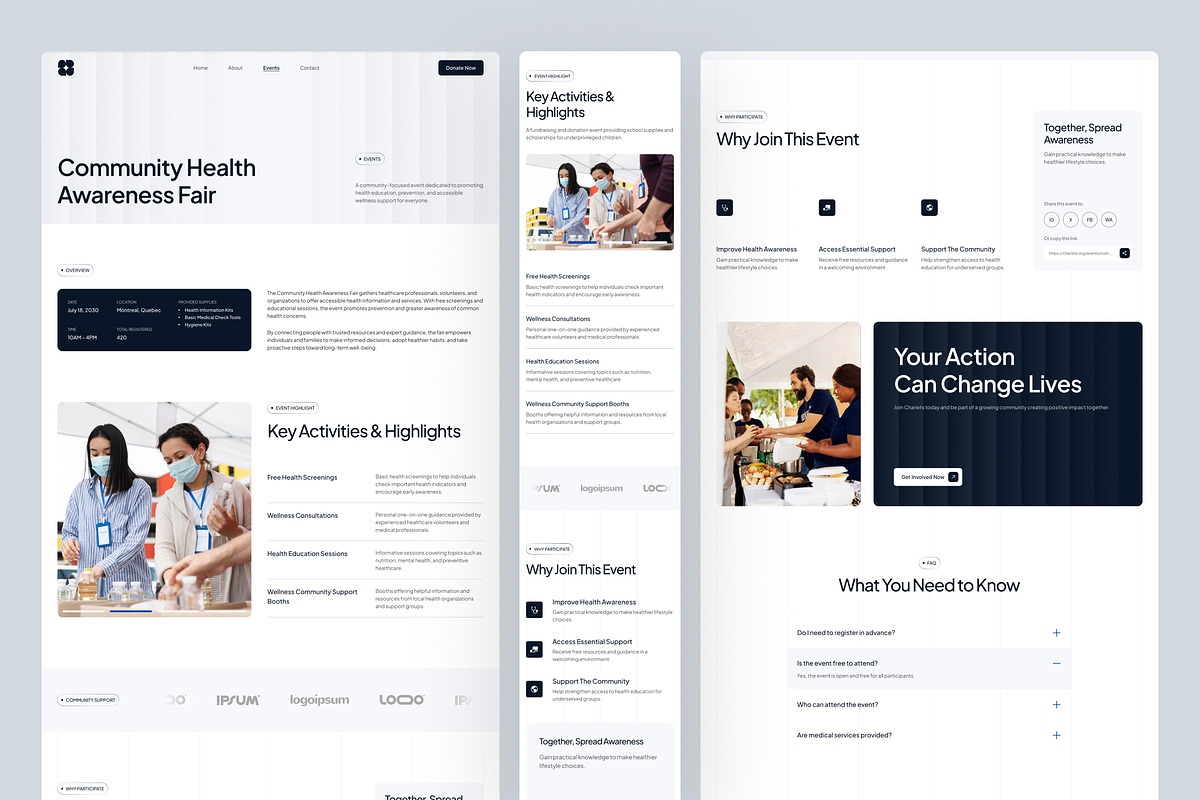 Non-Profit Charity Website UI Figma, an UI Kit Template by peterdraw (Photo 5 of 7)
