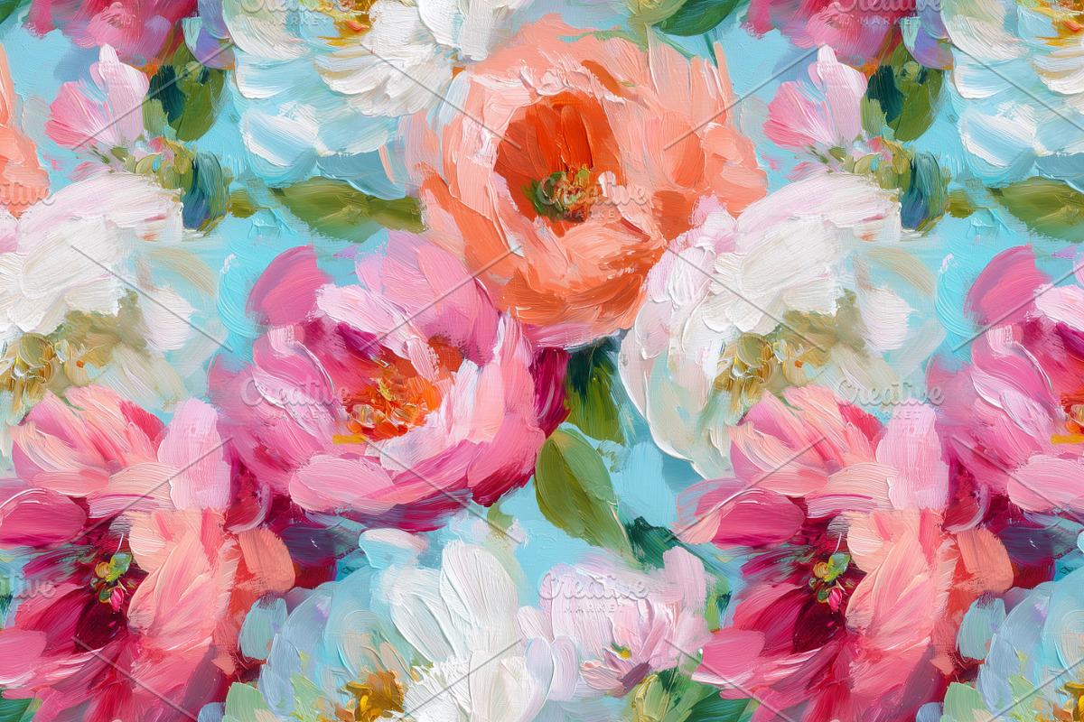 Impressionistic Peony Patterns Set, a Pattern Graphic by LoveDesignShop (Photo 7 of 9)