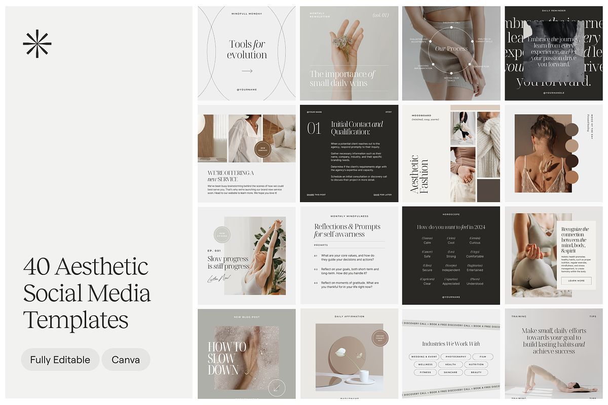 Aesthetic Social Templates • Canva, a Social Media Template by BrytnStudio (Photo 2 of 7)