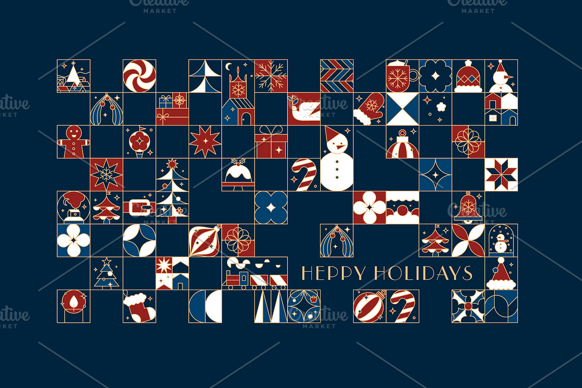 Mosaic Christmas Icon Collection, a Seasonal Illustration by Anna (Photo 5 of 12)