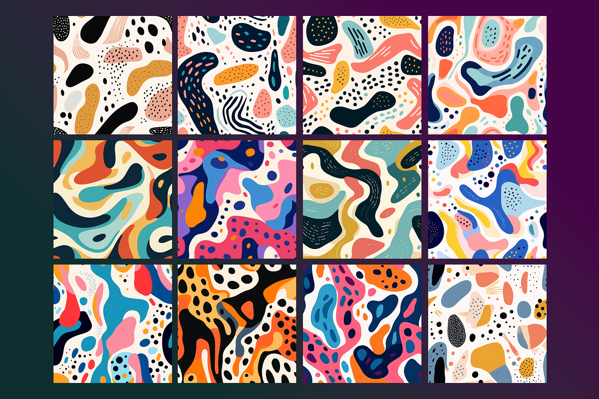 Abstract Organic Shapes Pattern, a Pattern Graphic by Forhadx5 (Photo 4 of 7)