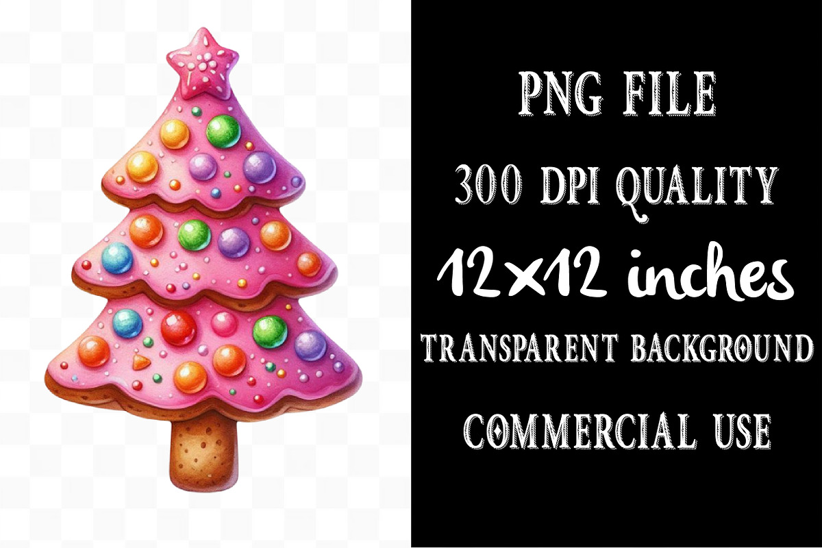Watercolor Pink Gingerbread Clipart, an Illustration by Designking (Photo 4 of 5)