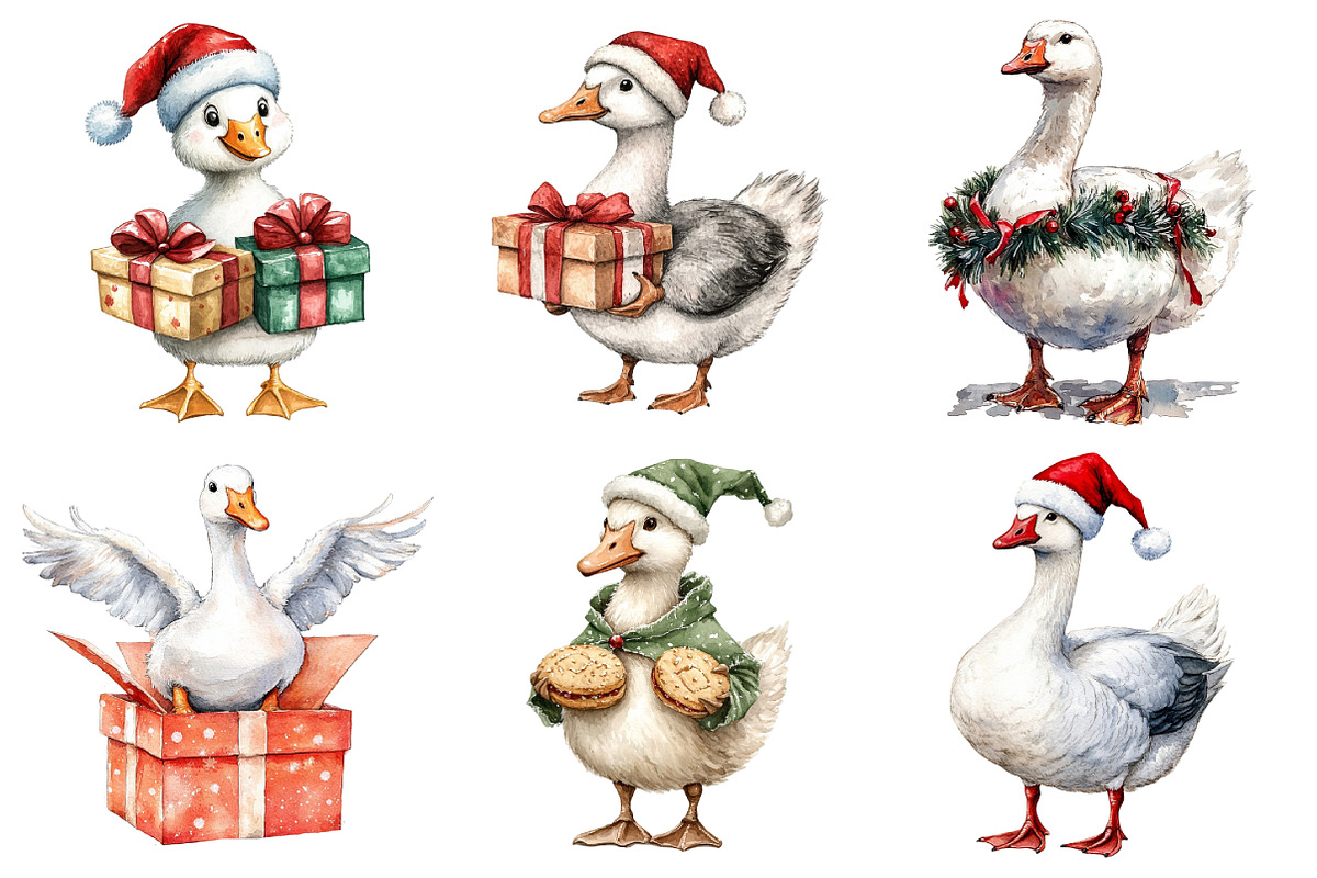 Christmas Silly Goose Clipart, an Illustration by Daily.Designs (Photo 3 of 4)