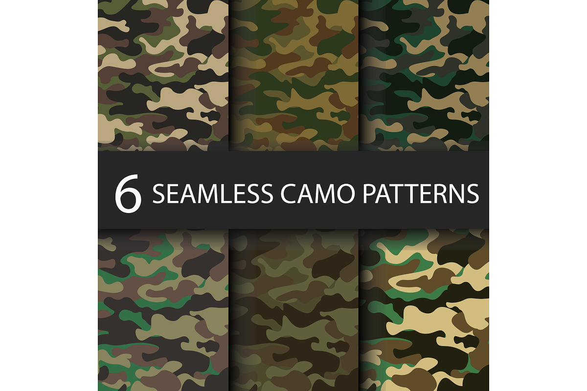 6 pack Camouflage seamless pattern, a Pattern Graphic by RoMashkaVector