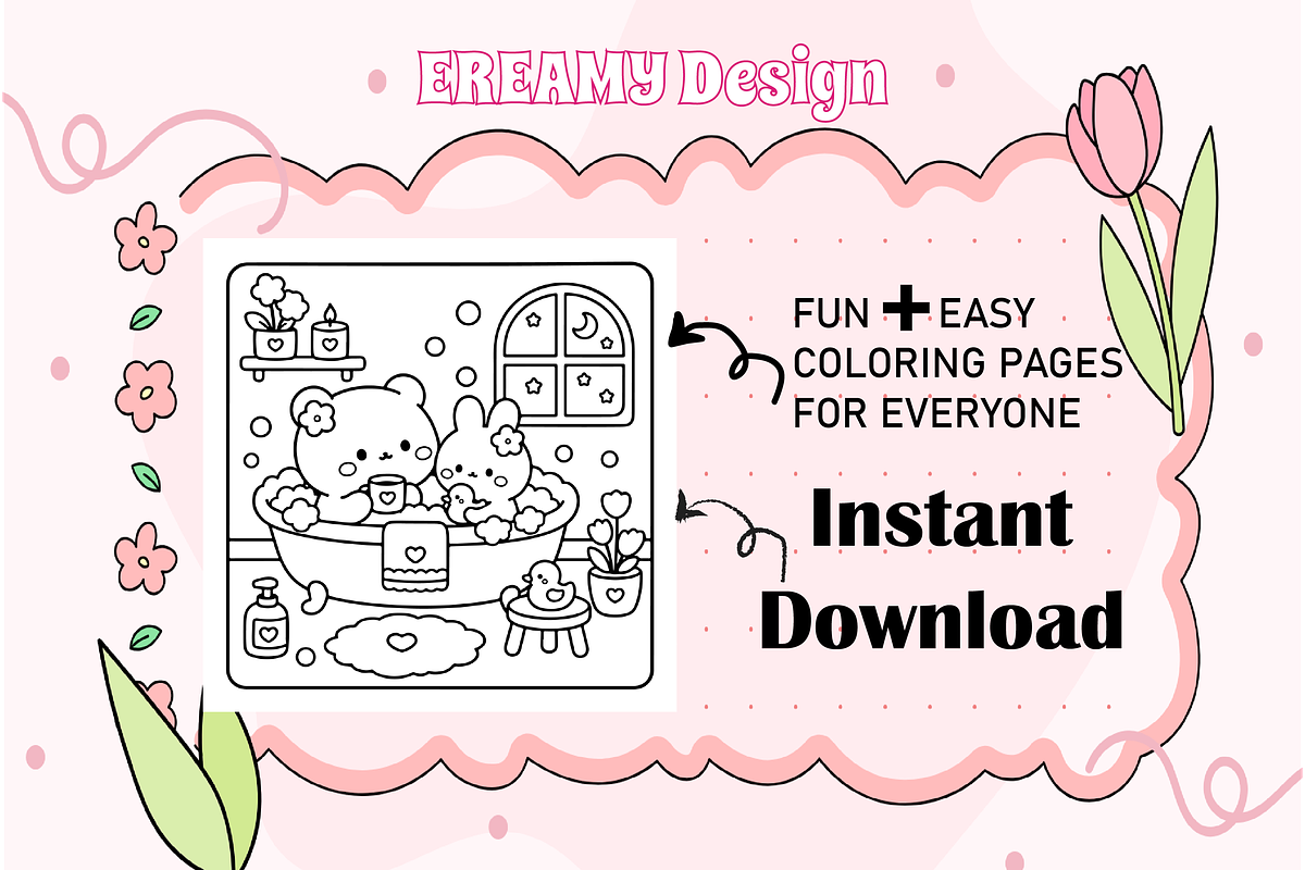 Kawaii Daydreamy Cute Coloring Book, an Animal Illustration by Design Zone (Photo 3 of 4)