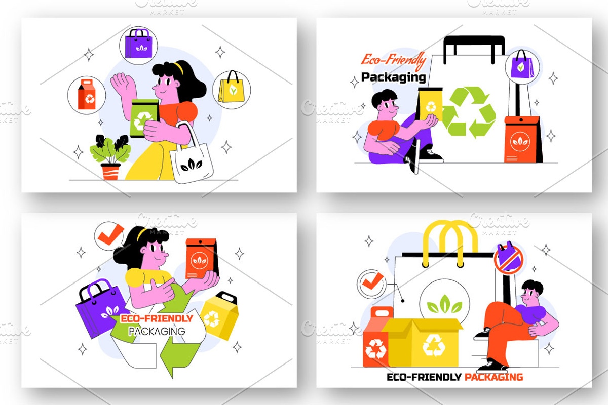 10 Eco Friendly Packaging, a Person Illustration by denayunebgt (Photo 3 of 4)