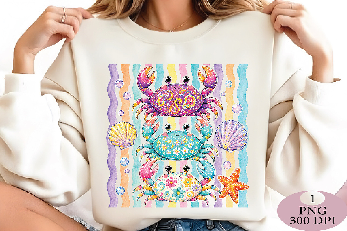 Colorful Crab Ocean Illustration PNG, an Illustration by Daily.Designs (Photo 2 of 5)