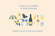 Italian Summer Retro Linocut Clipart, a Decorative Illustration by Ginny and Sam (Thumbnail 6 of 12)