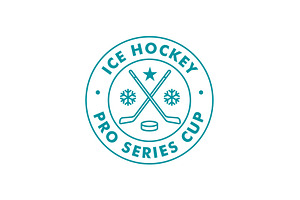Ice Hockey Sport Emblem Badge Logo, a Branding & Logo Template by Buqancreative