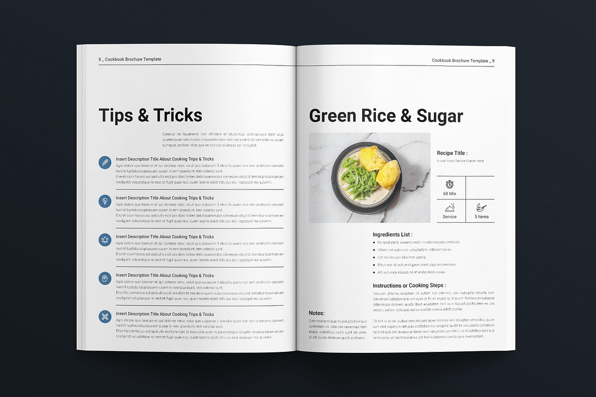 Cookbook Brochure Template, a Brochure Template by E-Type (Photo 4 of 7)