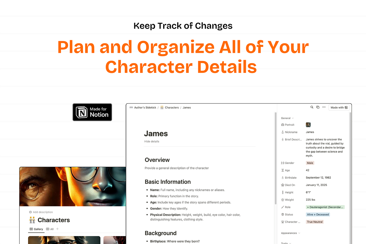 Author’s Sidekick: Notion Writing, a Templates & Theme by Is Right Here (Photo 2 of 5)