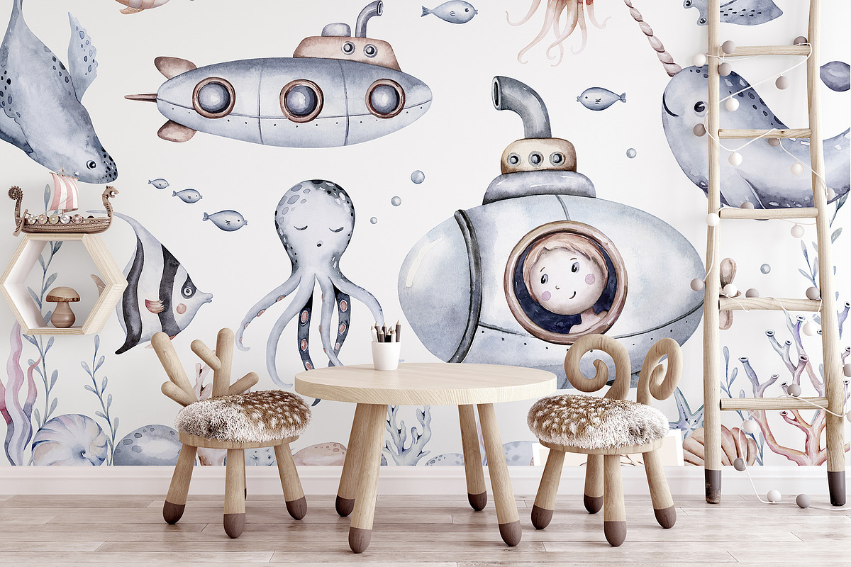 Under the sea watercolor set Part II, an Animal Illustration by Peace ART (Photo 10 of 22)