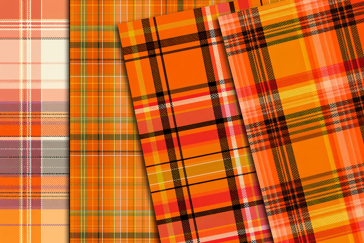 Orange Plaid Halloween Paper 12x12, a Texture Illustration by Area (Photo 9 of 17)