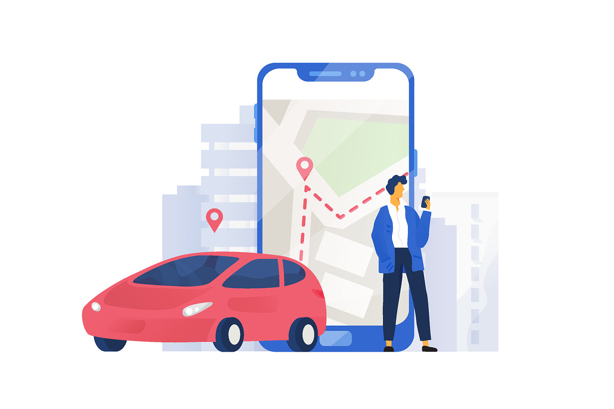 Car sharing concept, a Transportation Illustration by Good Studio (Photo 2 of 3)