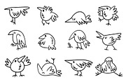 Cute Doodle Bird Illustrations Set, an Animal Illustration by DeShoff Art (Thumbnail 1 of 5)