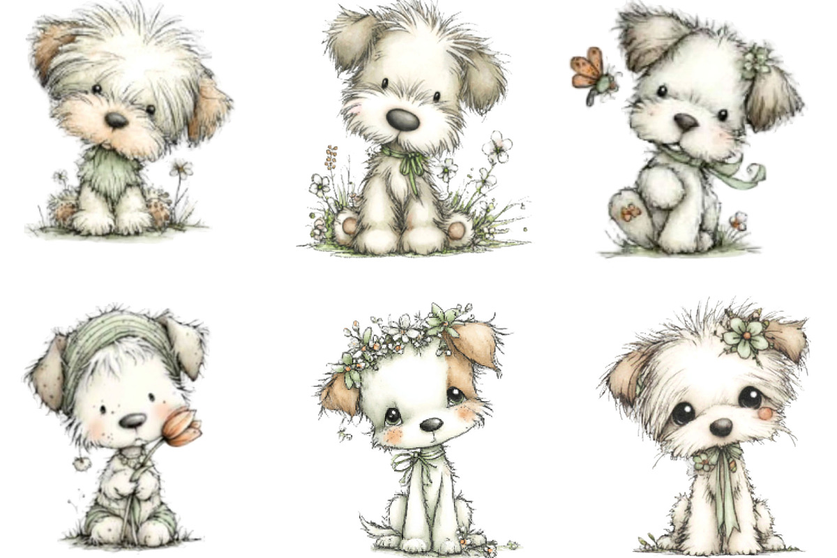 Whimsical Spring Dogs Clipart, an Illustration by Designking (Photo 2 of 5)