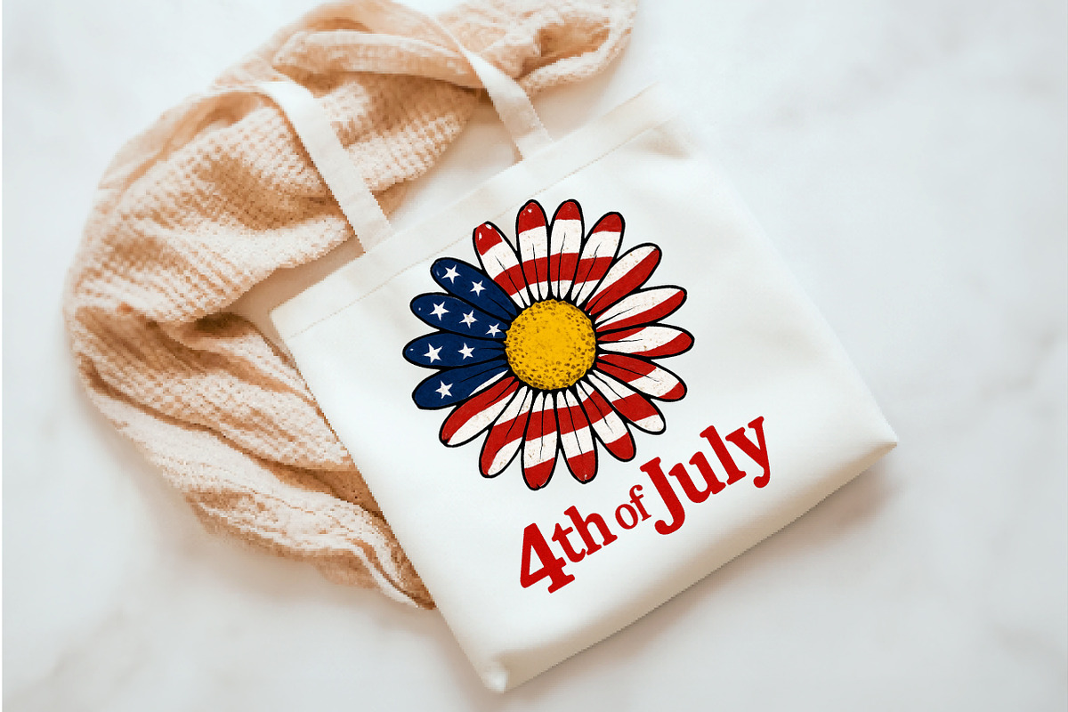 American Flag Flower 4th of July, an Illustration by Watercolor design (Photo 2 of 3)