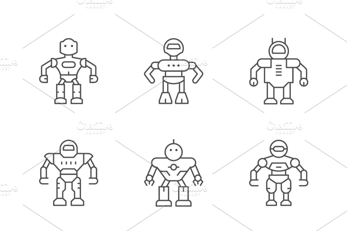 Set line icons of robot, an Outline Icon by motorama (Photo 1 of 2)