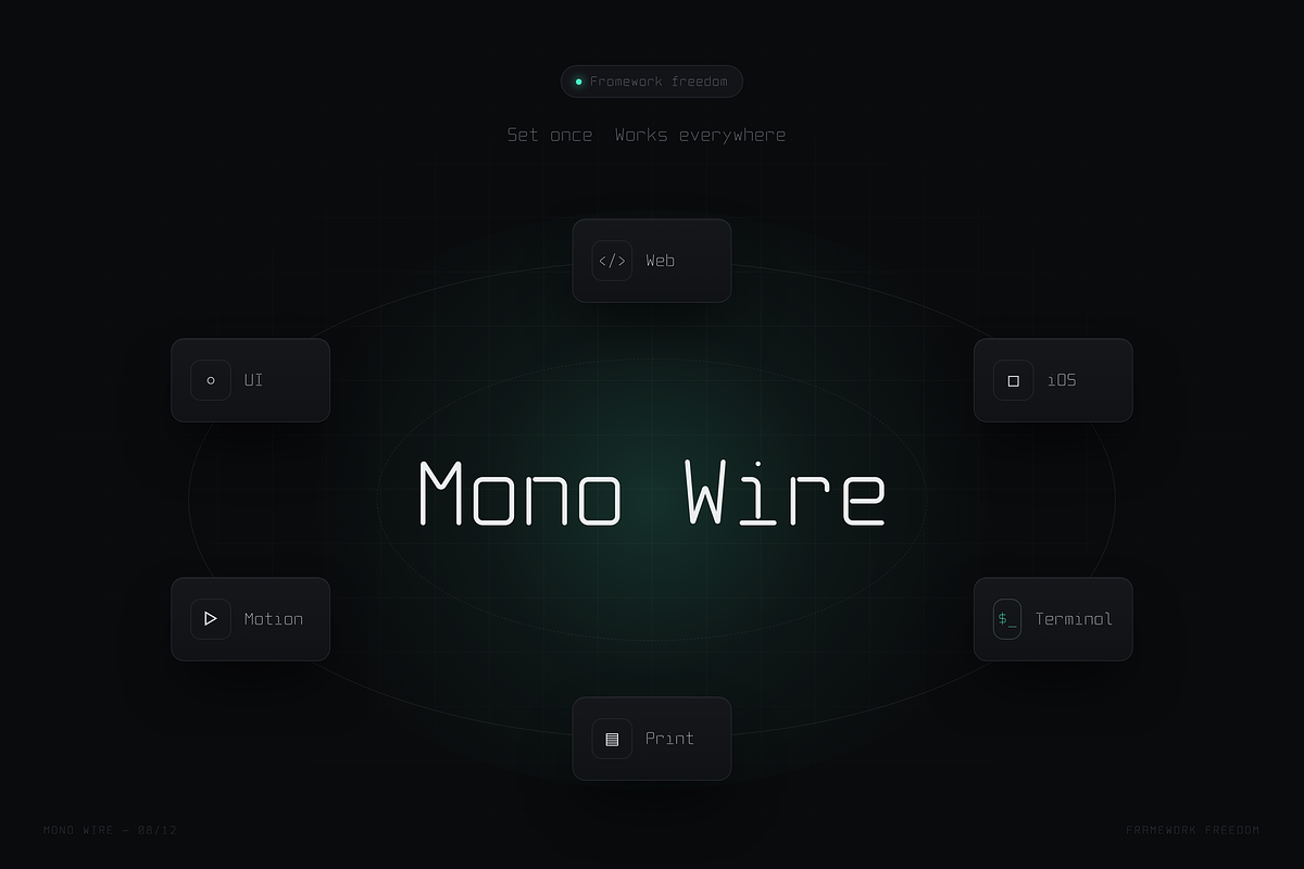Mono Wire - Minimal Monospace Type, a Sans Serif Font by HipFonts (Photo 5 of 26)
