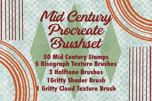 Mid-Century Modern Procreate Brushes