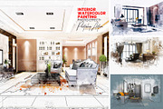 Interior Watercolor Painting, an Action Add-On by MRI STUDIO (Thumbnail 1 of 11)