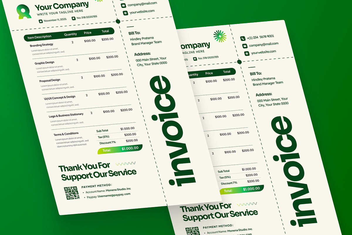 Simple Billing Invoice, a Stationery Template by MMPixelCraft (Photo 5 of 6)