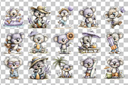 Summer Koala PNG Clipart Bundle, a Seasonal Illustration by Nicolle's Colorful Art (Thumbnail 3 of 4)
