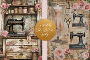 The Seamstress Atelier Decoupage Set, a Work Illustration by The Dutch Lady Designs (Thumbnail 3 of 6)