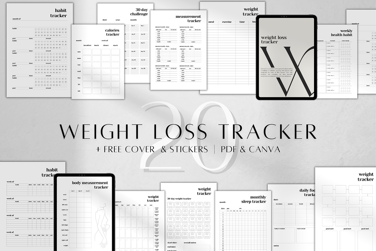 Weight Loss Tracker Printable, a Stationery Template by BRANDcontent (Photo 1 of 6)