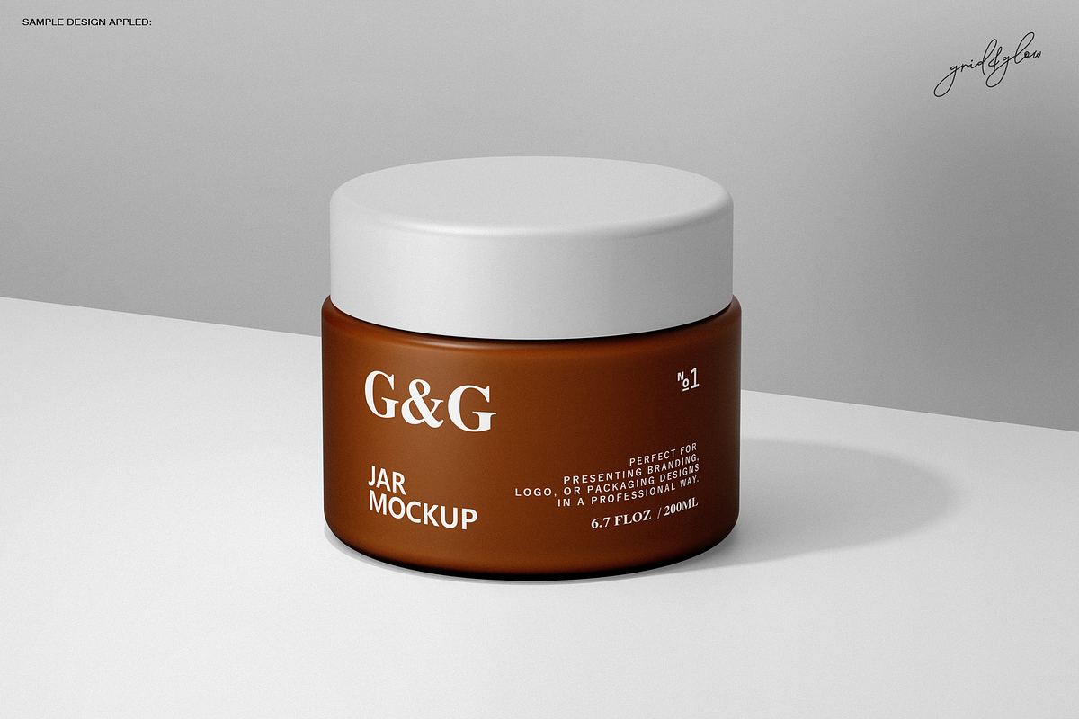 Cosmetic Jar Mockup Set, a Packaging Mockup by Grid&Glow (Photo 4 of 7)