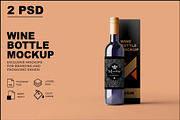 Wine Bottle Mockup, a Product Mockup by GraphicsPixel (Thumbnail 1 of 7)