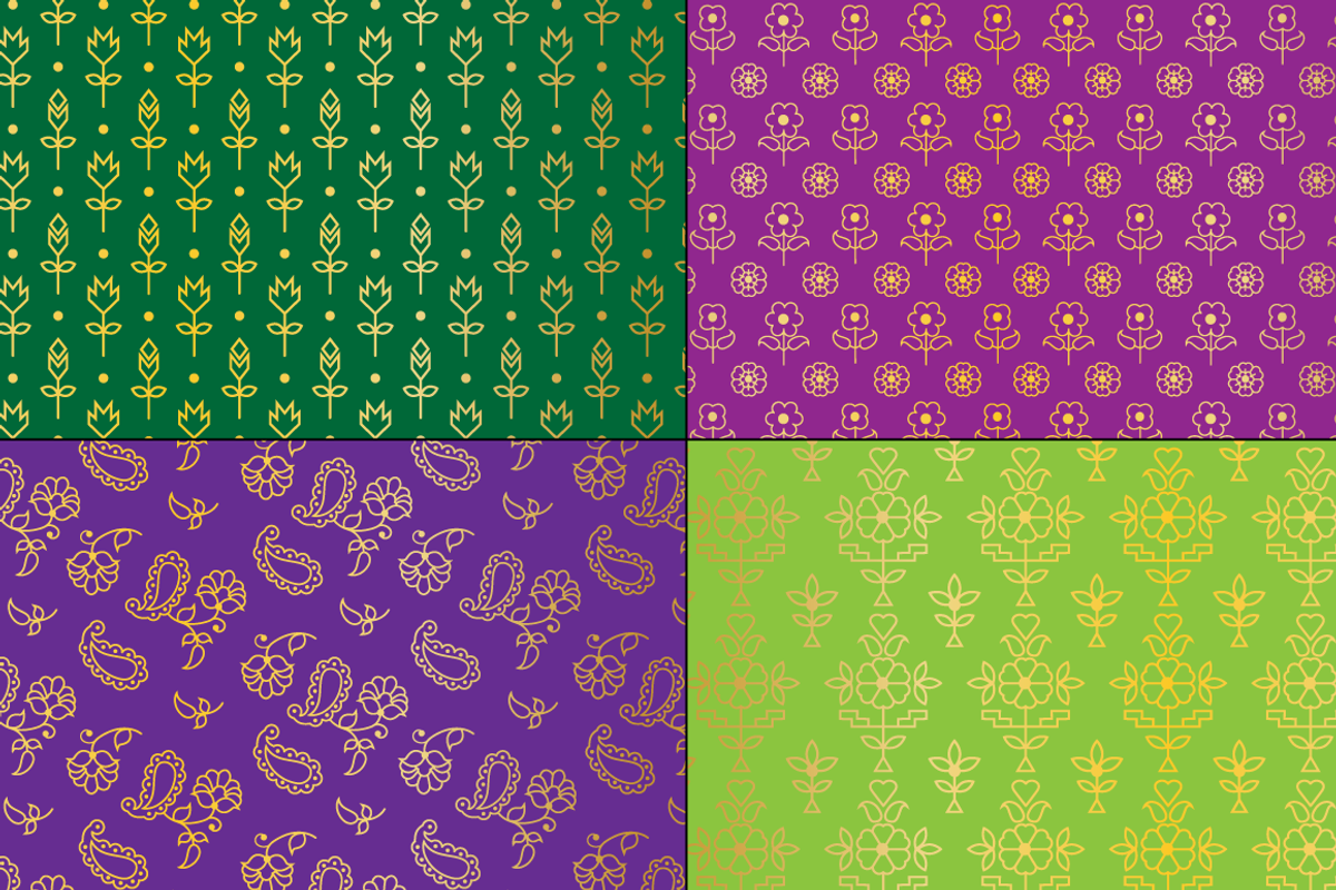 Seamless Metallic Gold Paisleys preview 4