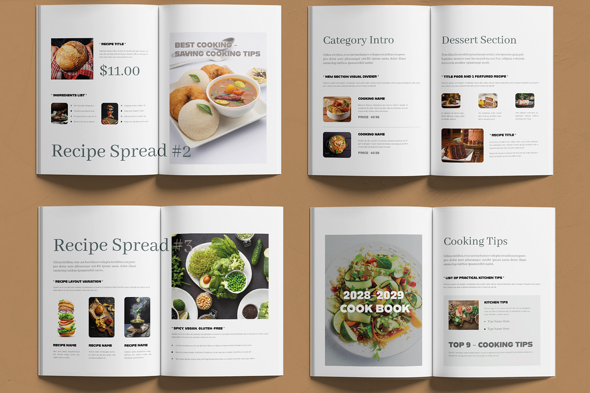 Minimal Recipe Book Design preview 3