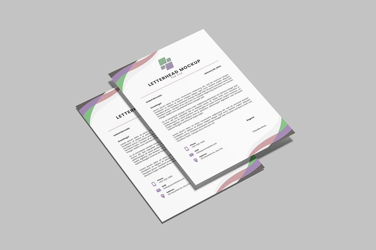 Letterhead Mockup, a Product Mockup by Graphiculon (Photo 6 of 13)
