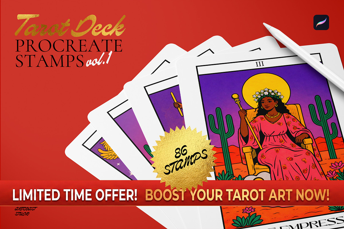 Procreate Tarot Deck Stamps, a Shape Add-On by Spasibenko Art (Photo 2 of 6)