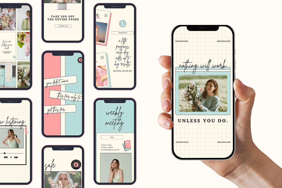 Green & Pink Instagram, a Social Media Template by Anna Design Studio (Photo 8 of 11)