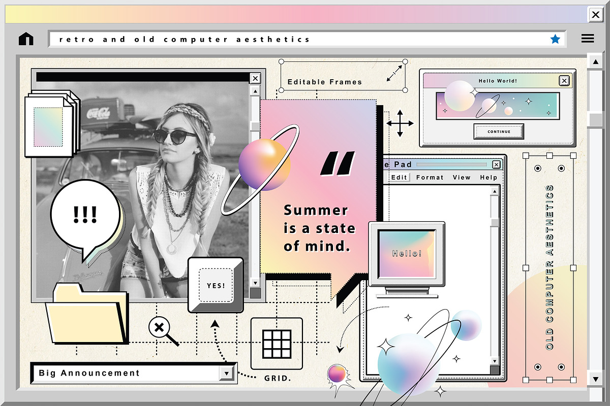 Retro & Old Computer Aesthetics, an Education Illustration by Polar Vectors (Photo 1 of 19)