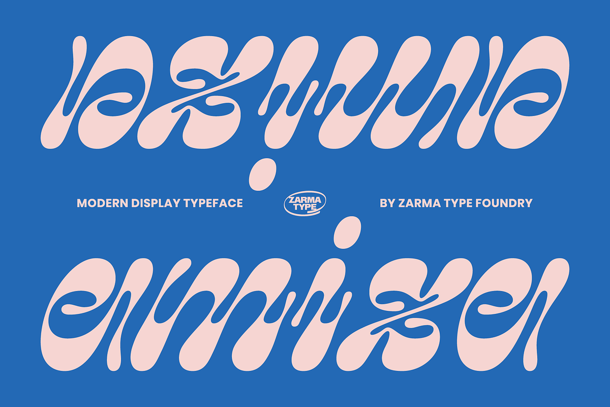 Amiza - Psychedelic Font, a Sans Serif Font by Zarma Type (Photo 1 of 14)