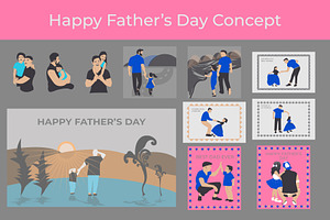 Happy Father’s Day Concept, an Illustration by Lakhan1998