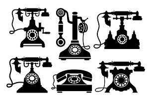 Retro set phone vintage old, an Object Graphic by AlexZeL