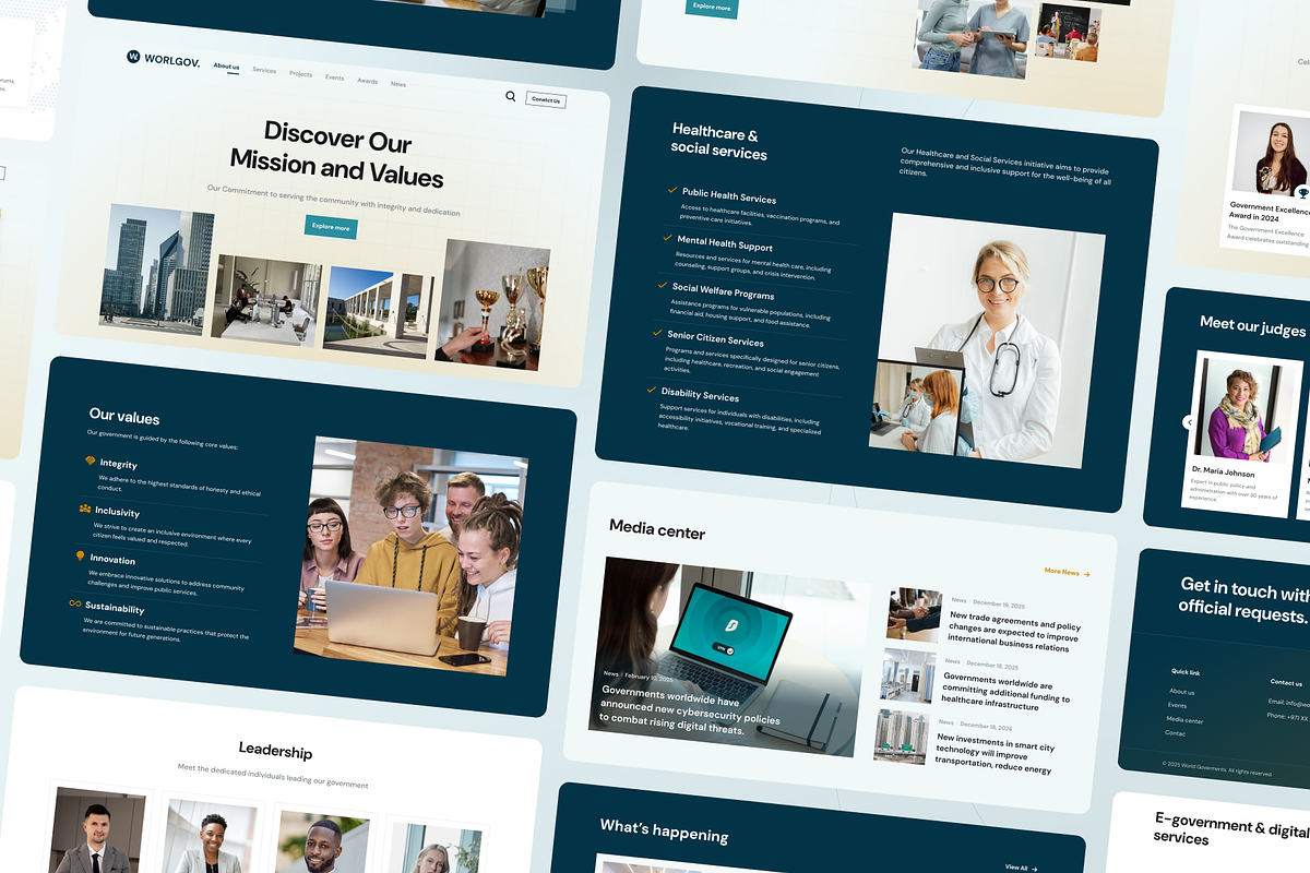 WorlGov - Organization Framer WebKit, a Landing Page Template by Agensip Design Agency (Photo 2 of 10)