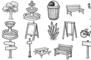 Park Element Set, an Object Graphic by nikagraphic
