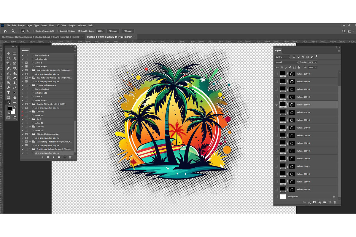 Halftone Backing & Shadow Kit, an Action Add-On by MRI STUDIO (Photo 12 of 13)