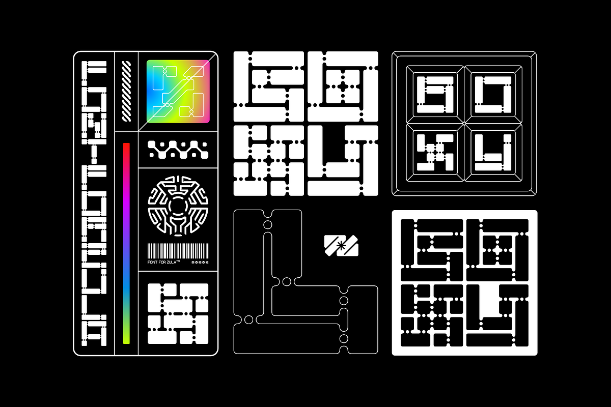 BOXY MONOSPACE FUTURISTIC FONT, a Symbol Font by Font For Zula™ (Photo 2 of 11)