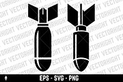 Stylized, classic falling bomb, an Object Graphic by Vectorhight (Thumbnail 2 of 3)