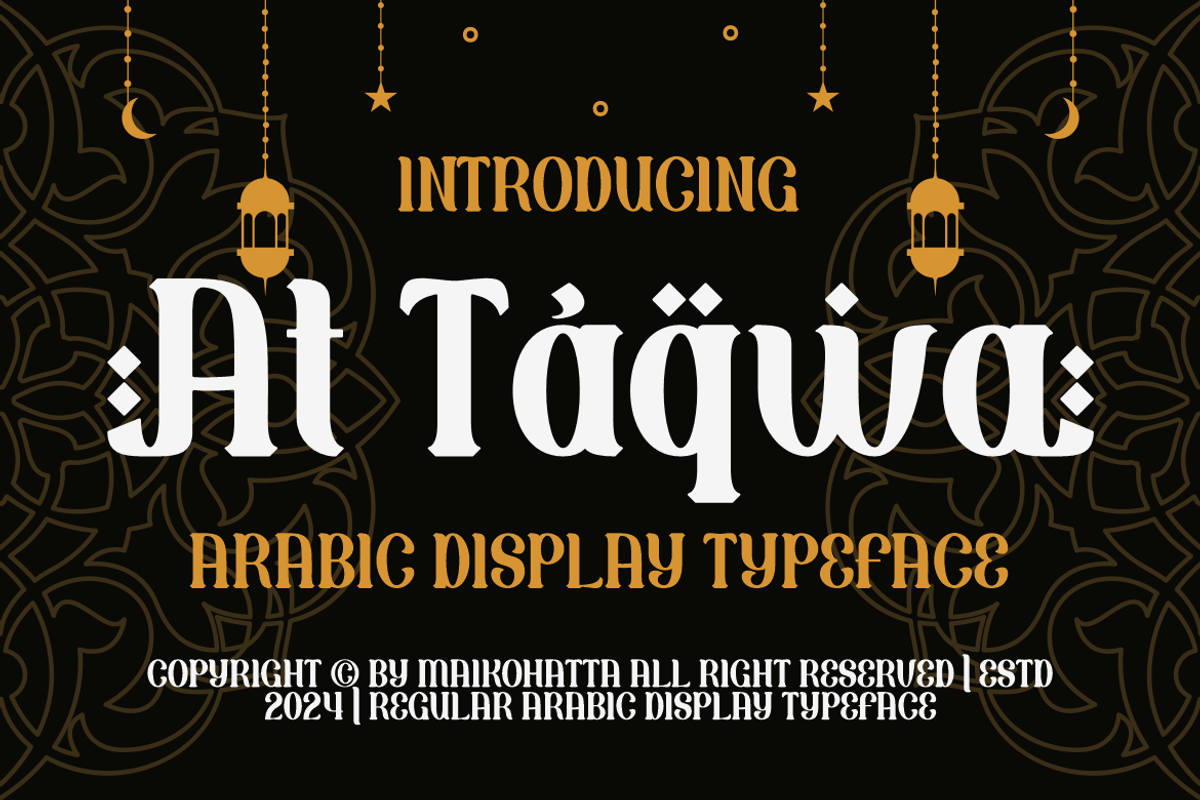 At Taqwa - Arabic Display Typeface, a Handwritten Font by MaikoHatta (Photo 1 of 7)