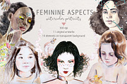 Watercolor Feminine Aspects, a Decorative Illustration by Flo Sacred Art (Thumbnail 1 of 8)