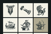 Vintage Viking Art Icon Set, a Person Illustration by Creative Stall (Thumbnail 9 of 9)