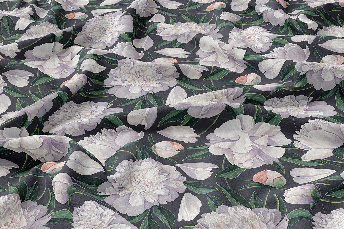 White Realistic Peonies Set, a Decorative Illustration by MarynaPetrovska (Photo 5 of 16)
