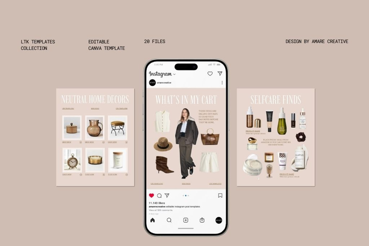 40 Valentine LTK Instagram Templates, a Social Media Template by Amaré Creative (Photo 2 of 9)